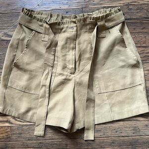 Nine West Tan Belted Bermuda Shorts